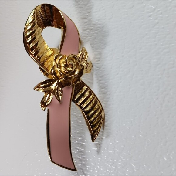 Vintage Avon Pink Enamel Cancer Awareness Pin Brooch - Picture 8 of 8